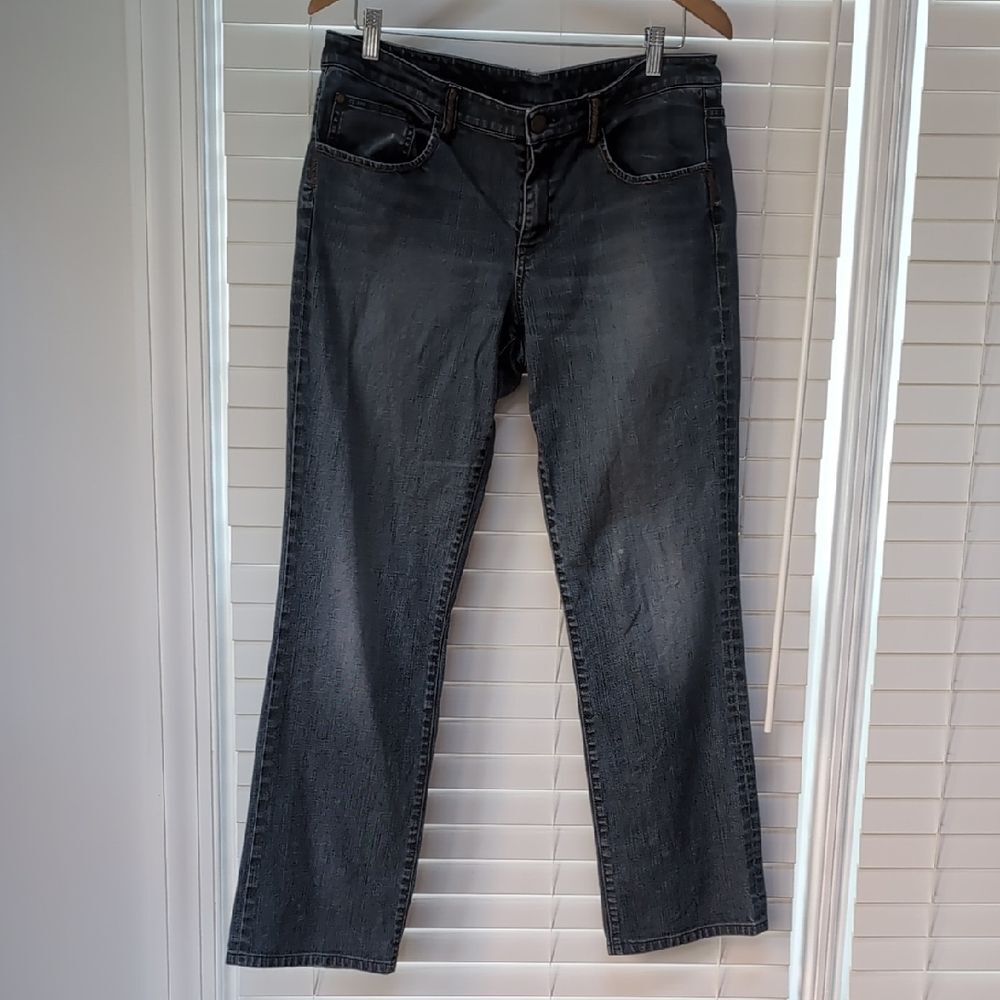Elie Tahari Classic Fit Wide Straight Leg Jeans Boho Luxury Denim Designer